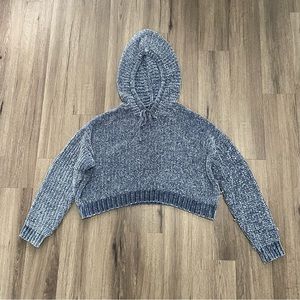 Chenille Cropped Hooded Sweater